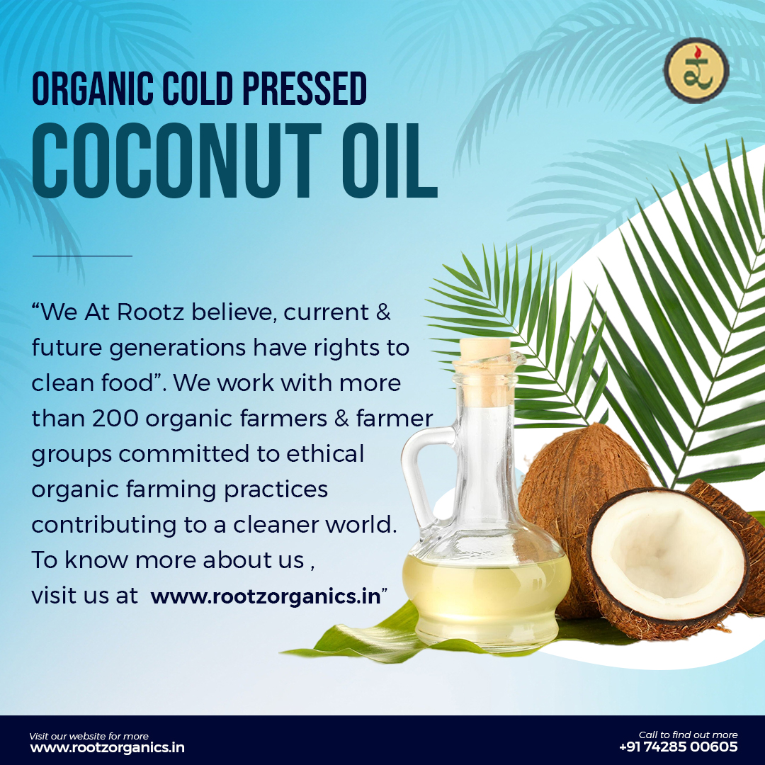 Organic Cold Pressed Unrefined Coconut Oil 500ml– Wood-Pressed Oil for Hair Fall, Weak Immunity & Skin Health (Rich in MCFAs, Natural Aroma)