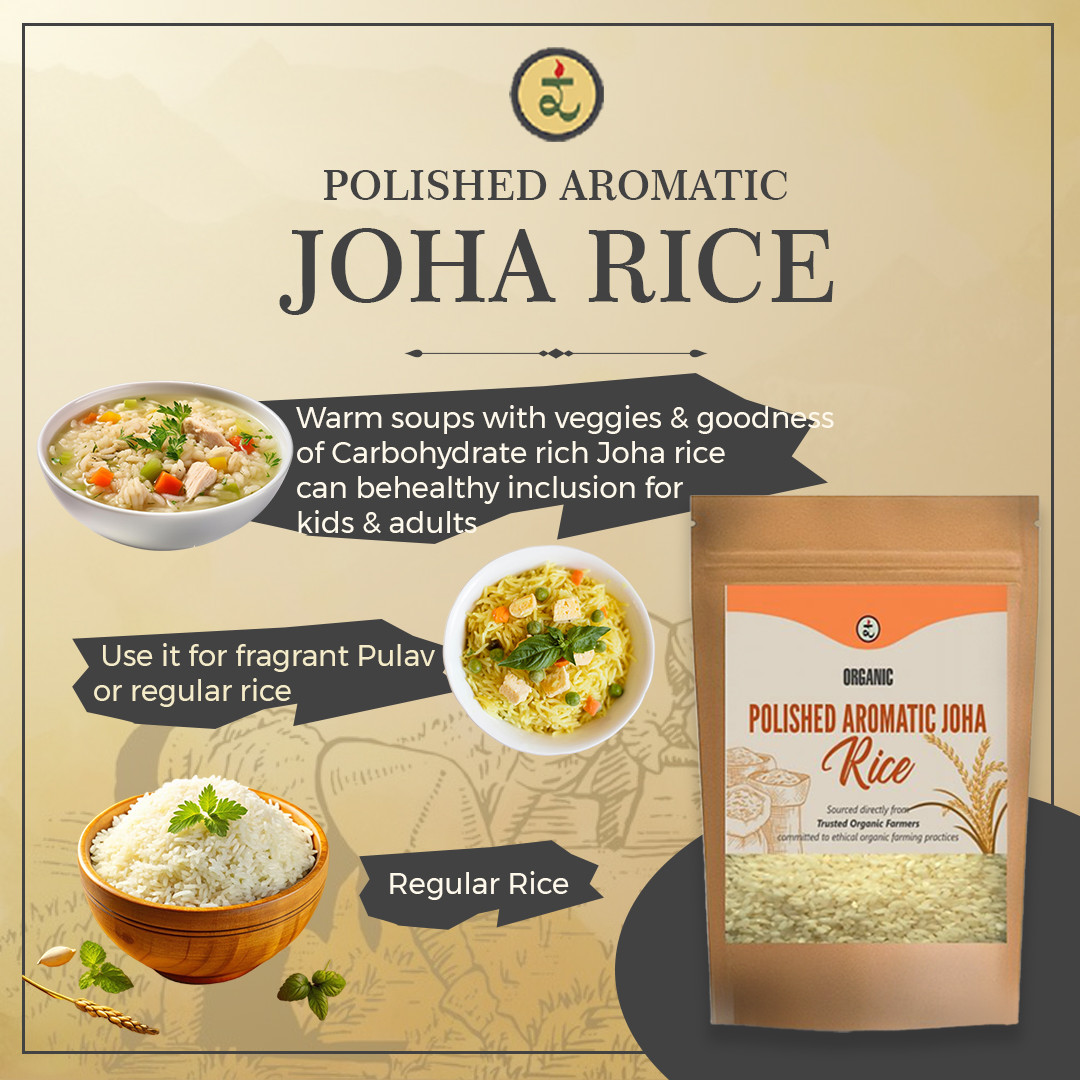 Organic Polished Aromatic Joha Rice 900G - Light, Fragrant Grain for Easy Digestion & Premium Taste | Gentle on Gut, Aromatic & Easy to Cook
