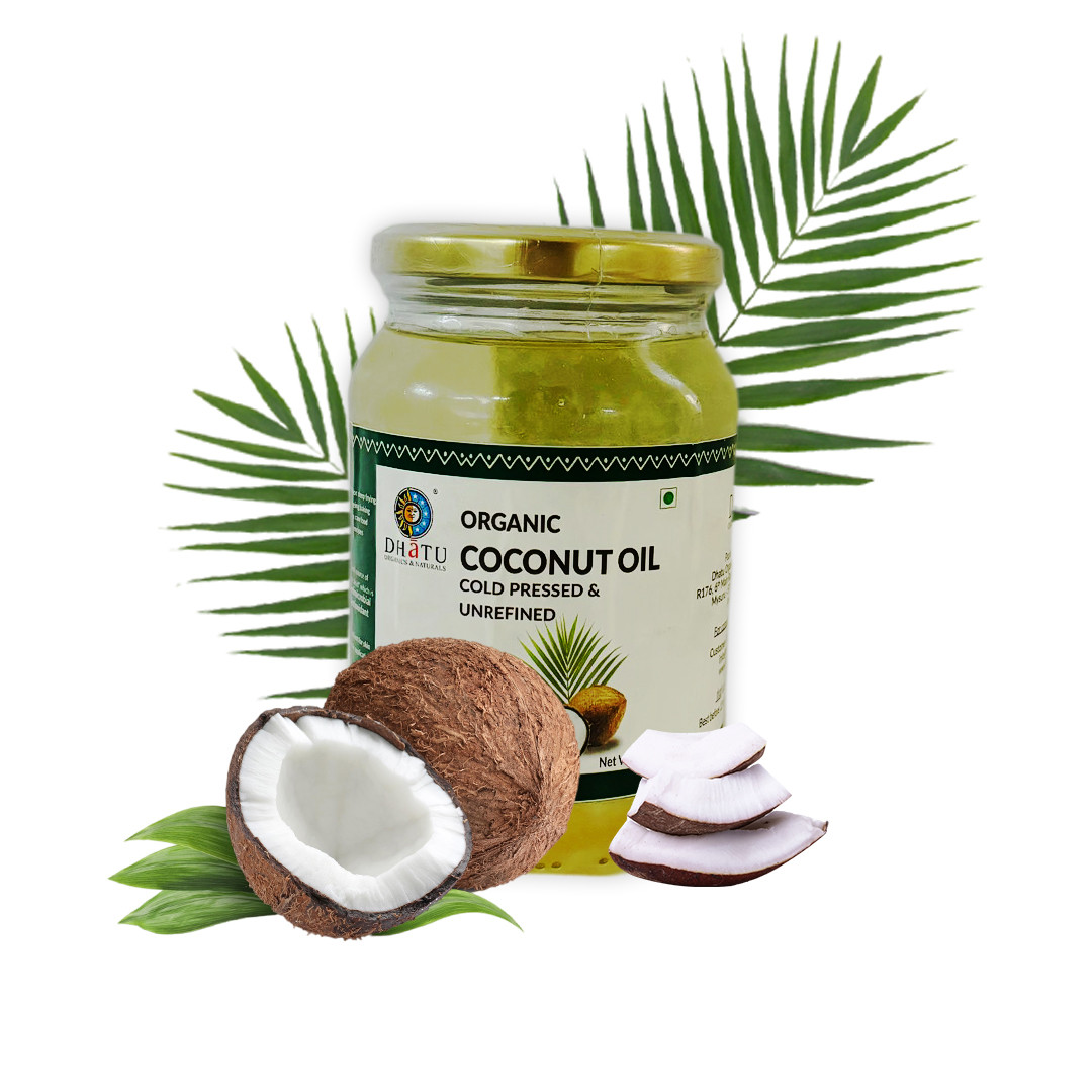 Organic Cold Pressed Unrefined Coconut Oil 500ml– Wood-Pressed Oil for Hair Fall, Weak Immunity & Skin Health (Rich in MCFAs, Natural Aroma)