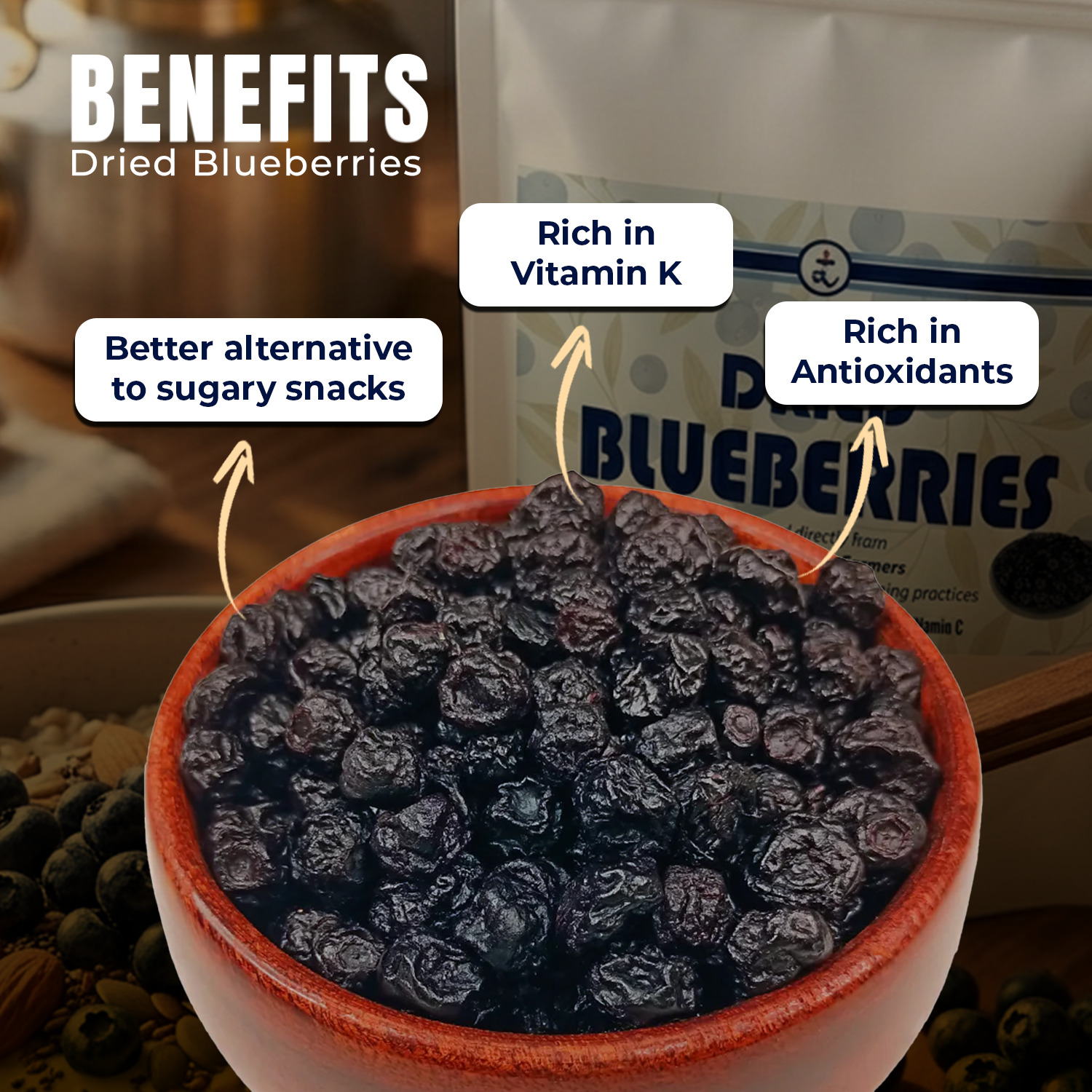 Organic Dried BlueBerries 250g