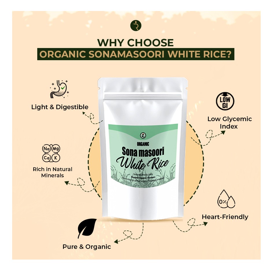 Organic Sonamasoori White Rice 9 kg
