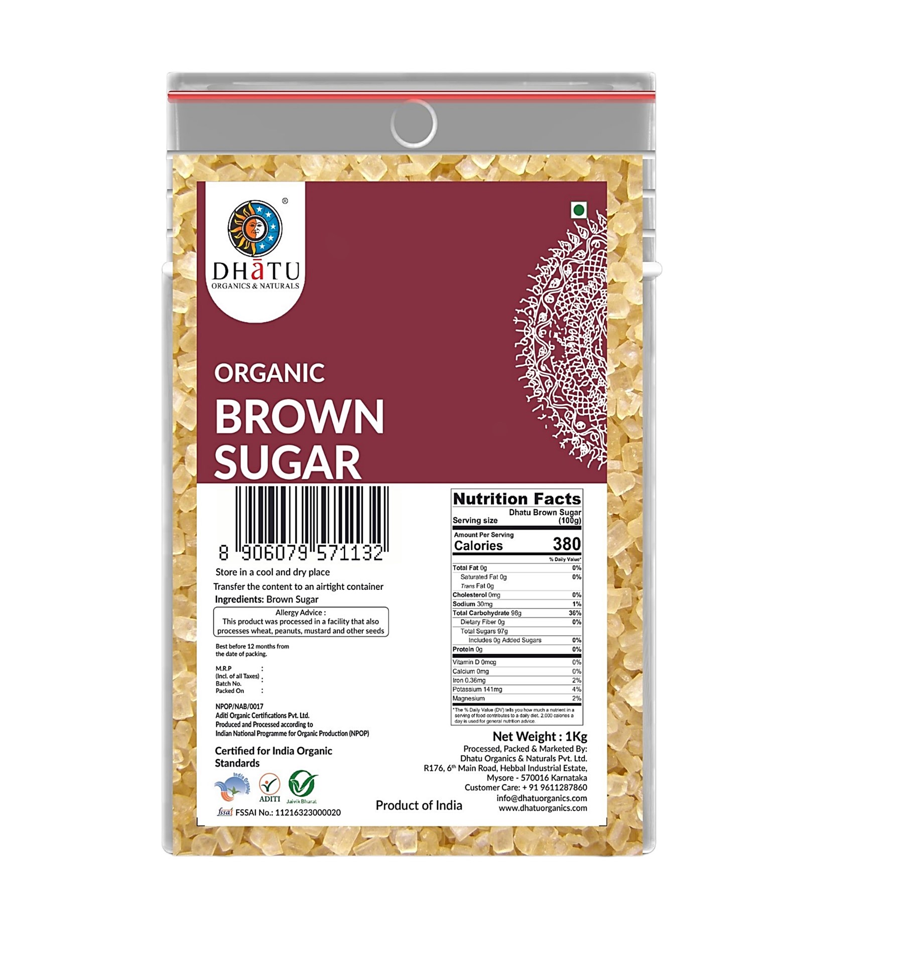Organic Brown Sugar 1kg