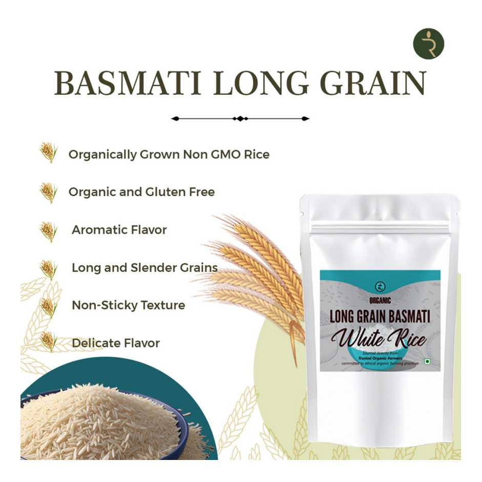 Organic Hand Pounded Long Grain Basmati White Rice 18 kg
