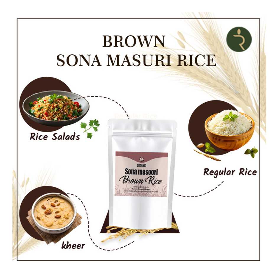 Organic Handpounded Sonamasoori Brown Rice 4.5kg