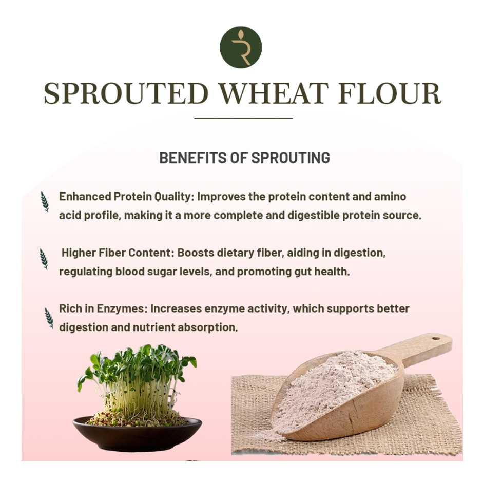 Organic Sprouted Wheat Flour 1.8kg– High Fibre, Stone-Ground Superfood for Constipation & Bloating Relief
