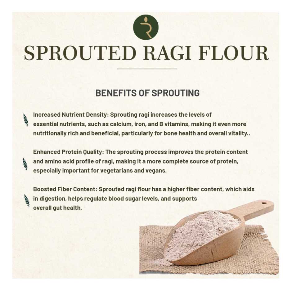 Organic Sprouted Ragi Flour 4.5KG – Calcium-Rich, Cold-Milled Superfood for Strong Bones & Anaemia Support