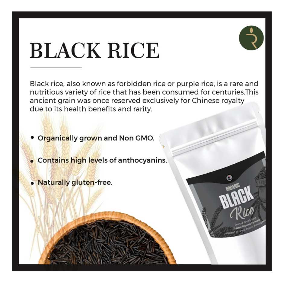 Organic Black Rice 4.5kg -Antioxidant-Rich, High Fibre, Low GI Superfood | Exotic Forbidden Rice for Modern Health