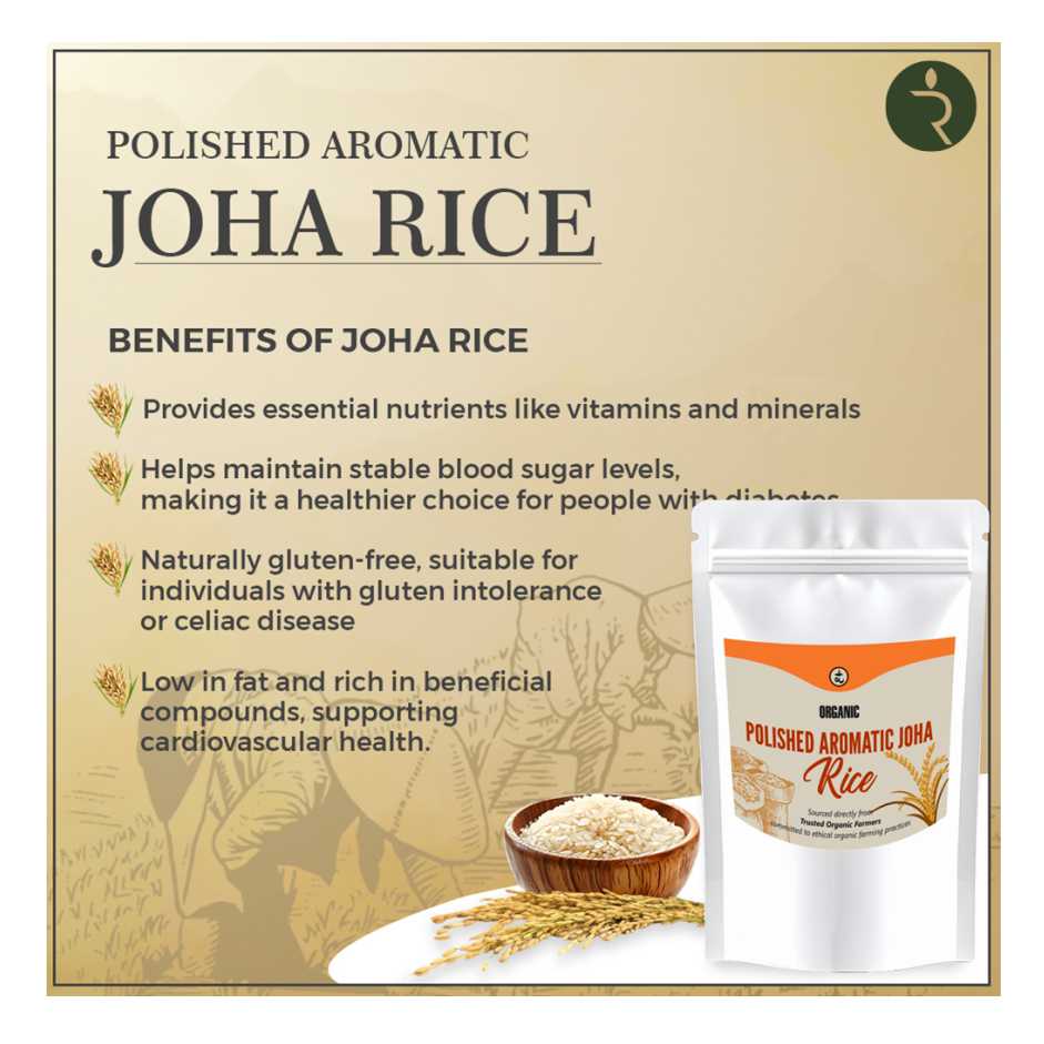 Organic Polished Aromatic Joha Rice 18kg -Light, Fragrant Grain for Easy Digestion & Premium Taste | Gentle on Gut, Aromatic & Easy to Cook