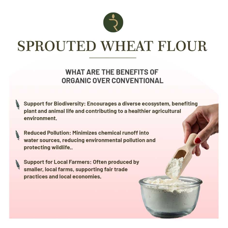 Organic Sprouted Wheat Flour 1.8kg– High Fibre, Stone-Ground Superfood for Constipation & Bloating Relief