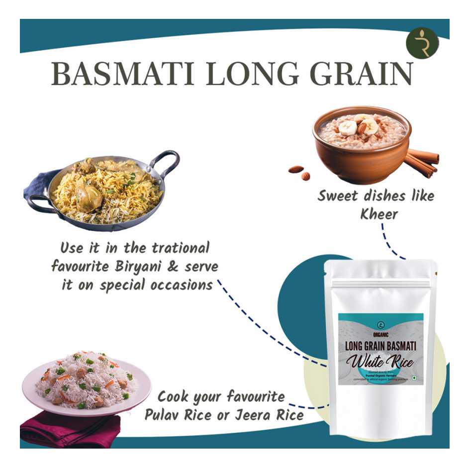 Organic Hand Pounded Long Grain Basmati White Rice 18 kg