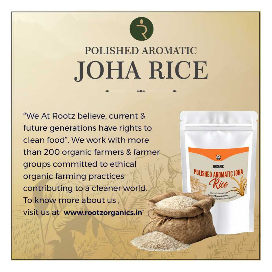 Organic Polished Aromatic Joha Rice 18kg -Light, Fragrant Grain for Easy Digestion & Premium Taste | Gentle on Gut, Aromatic & Easy to Cook