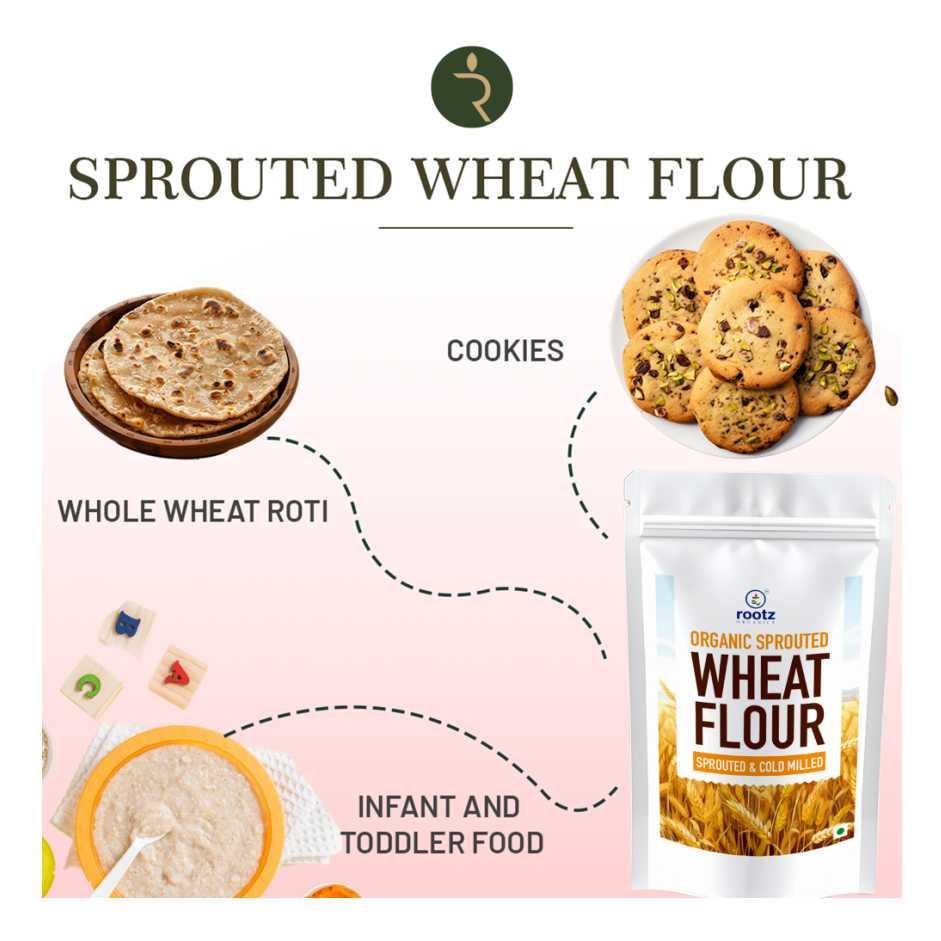 Organic Sprouted Wheat Flour 1.8kg– High Fibre, Stone-Ground Superfood for Constipation & Bloating Relief