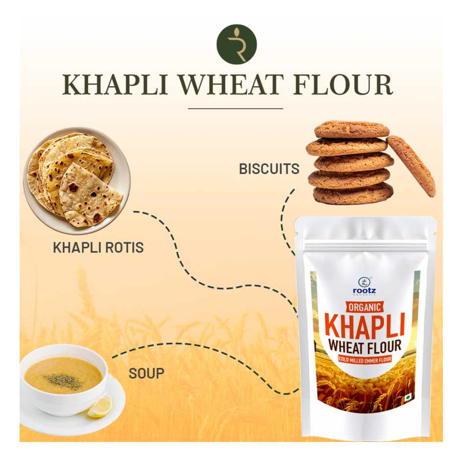 Organic Khapli Atta/ Emmer Wheat flour 1.8KG– Ancient Grain, Low GI, High Fibre Solution for Diabetes, Bloating & Gluten Sensitivity
