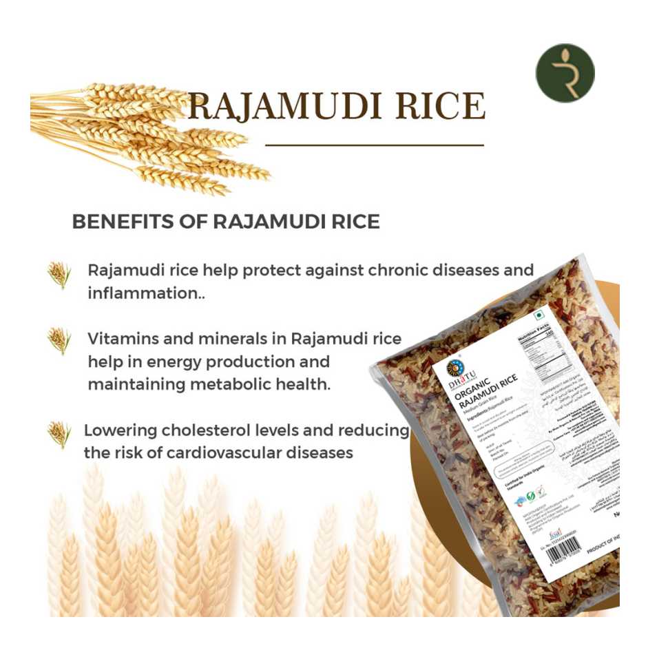 Rajamudi Rice 5kg - Rustic, Unpolished, Fibre-Rich Rice for Constipation Relief & Better Gut Health