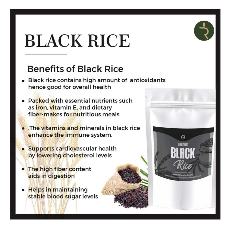 Organic Black Rice 9 kg - Antioxidant-Rich, High Fibre, Low GI Superfood | Exotic Forbidden Rice for Modern Health