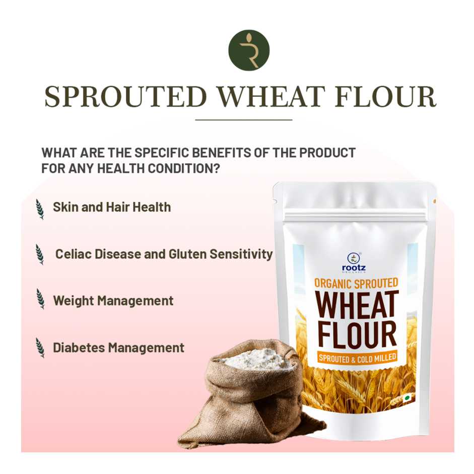 Organic Sprouted Wheat Flour 1.8kg– High Fibre, Stone-Ground Superfood for Constipation & Bloating Relief
