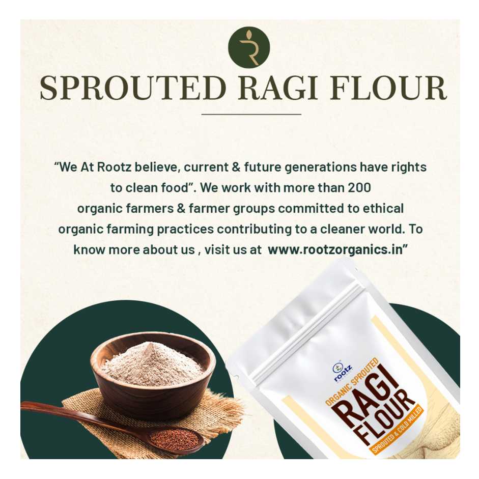 Organic Sprouted Ragi Flour 9KG– Calcium-Rich, Cold-Milled Superfood for Strong Bones & Anaemia Support