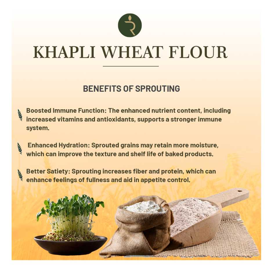 Organic Khapli Atta/ Emmer Wheat flour 1.8KG– Ancient Grain, Low GI, High Fibre Solution for Diabetes, Bloating & Gluten Sensitivity