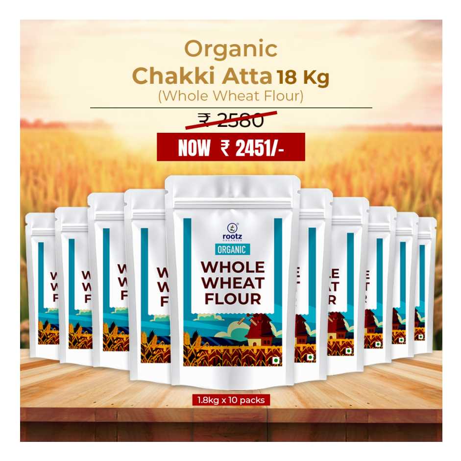 Organic Chakki Atta (Whole Wheat Flour) 18KG