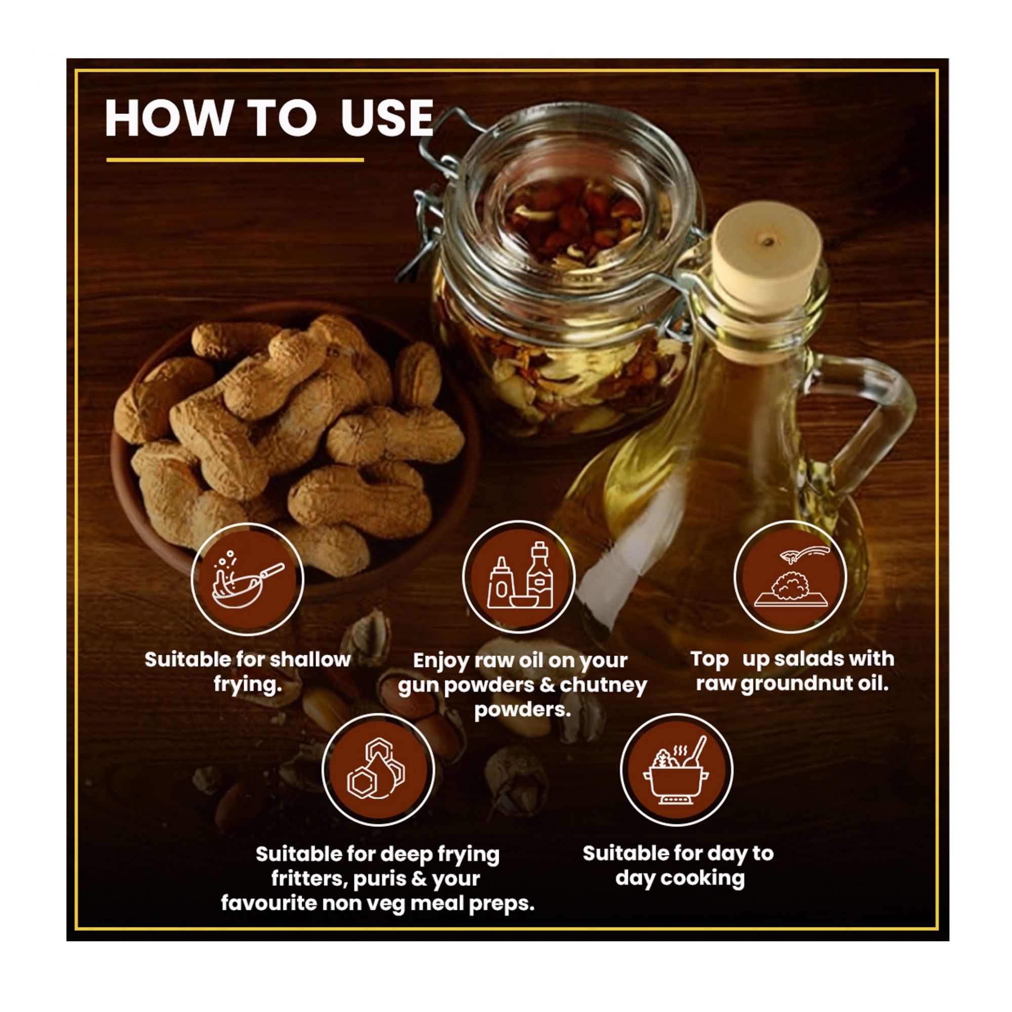 Cold Pressed Groundnut Oil 2.5Ltr– HCold Pressed Groundnut Oil – Pure Wood-Pressed, Heart-Healthy Cooking Oil Rich in Vitamin E & Good Fats