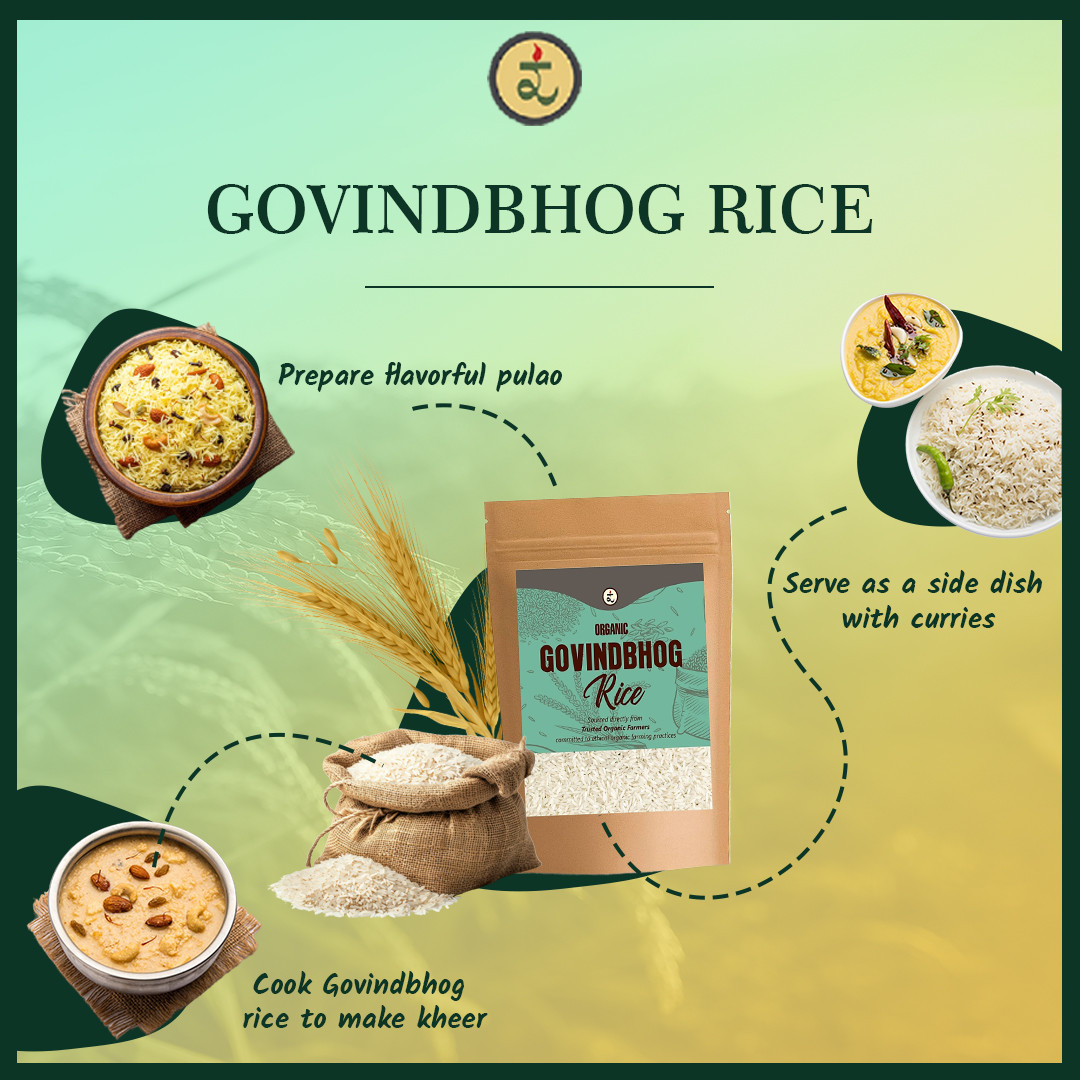 Govindbhog Rice 900g - Pure Aromatic Small-Grain Premium Rice | Natural Fragrance, Easy to Digest & Free from Artificial Additives