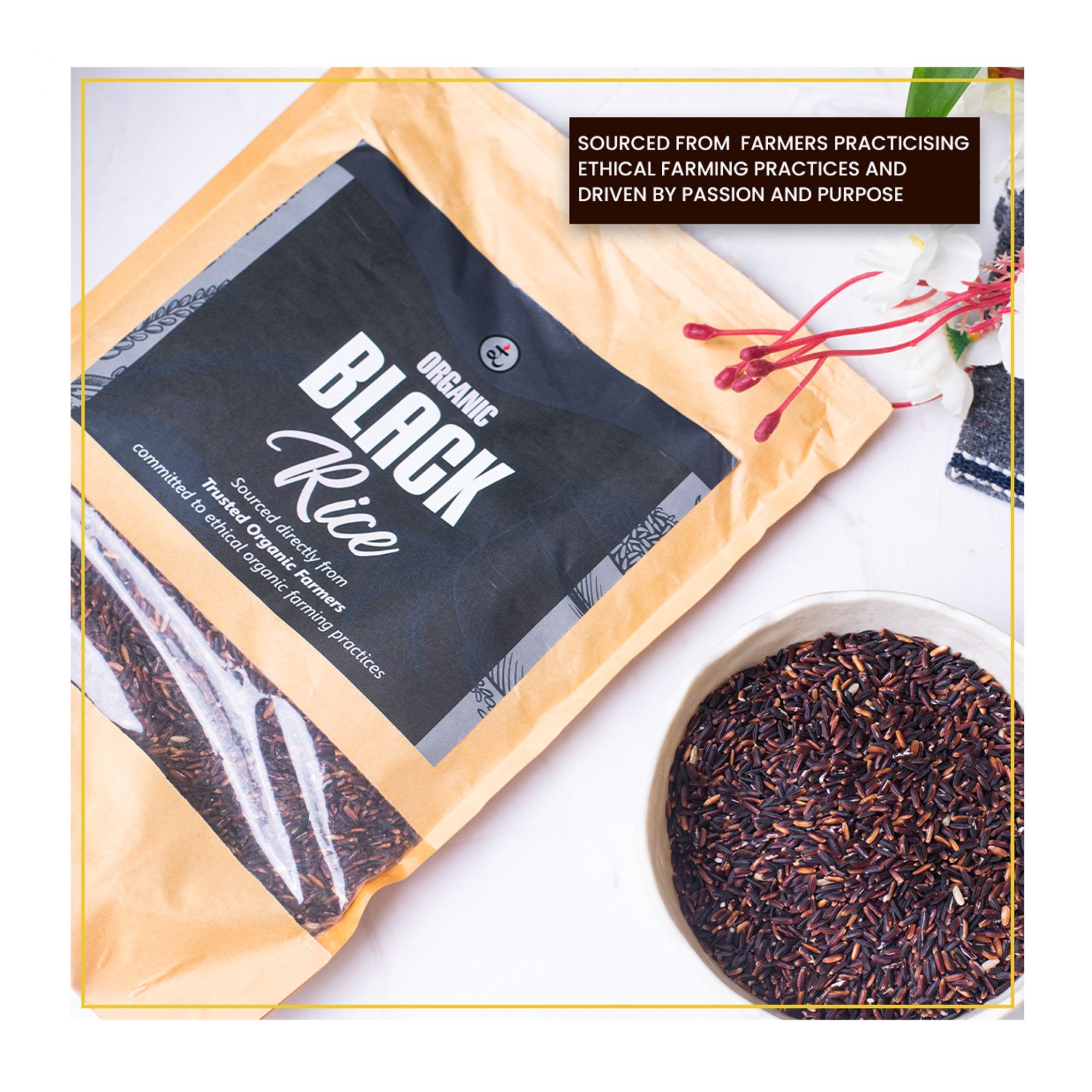 Organic Black Rice 900g -Antioxidant-Rich, High Fibre, Low GI Superfood | Exotic Forbidden Rice for Modern Health