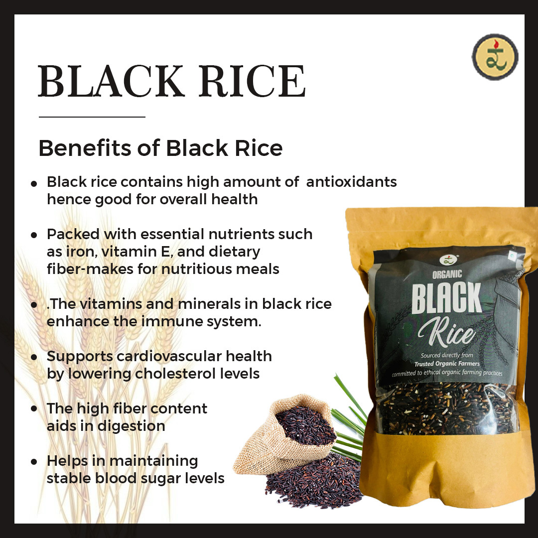 Organic Black Rice 900g -Antioxidant-Rich, High Fibre, Low GI Superfood | Exotic Forbidden Rice for Modern Health