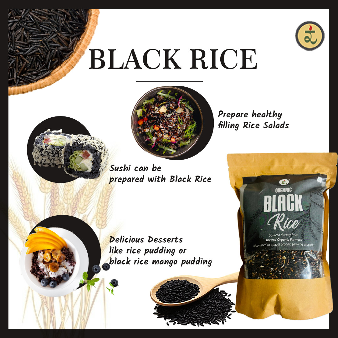 Organic Black Rice 900g -Antioxidant-Rich, High Fibre, Low GI Superfood | Exotic Forbidden Rice for Modern Health