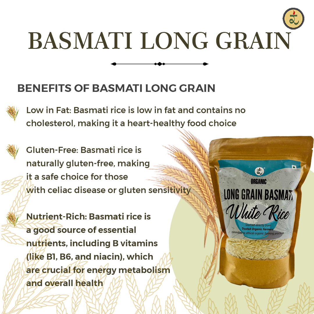 Organic Hand Pounded Long Grain Basmati White Rice 900G