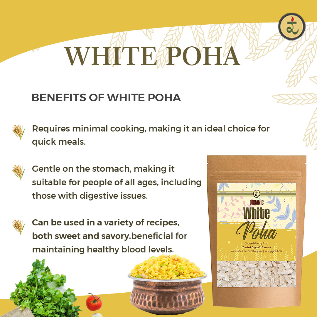 Organic white Poha 900G