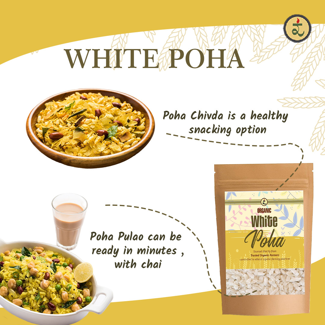 Organic white Poha 900G