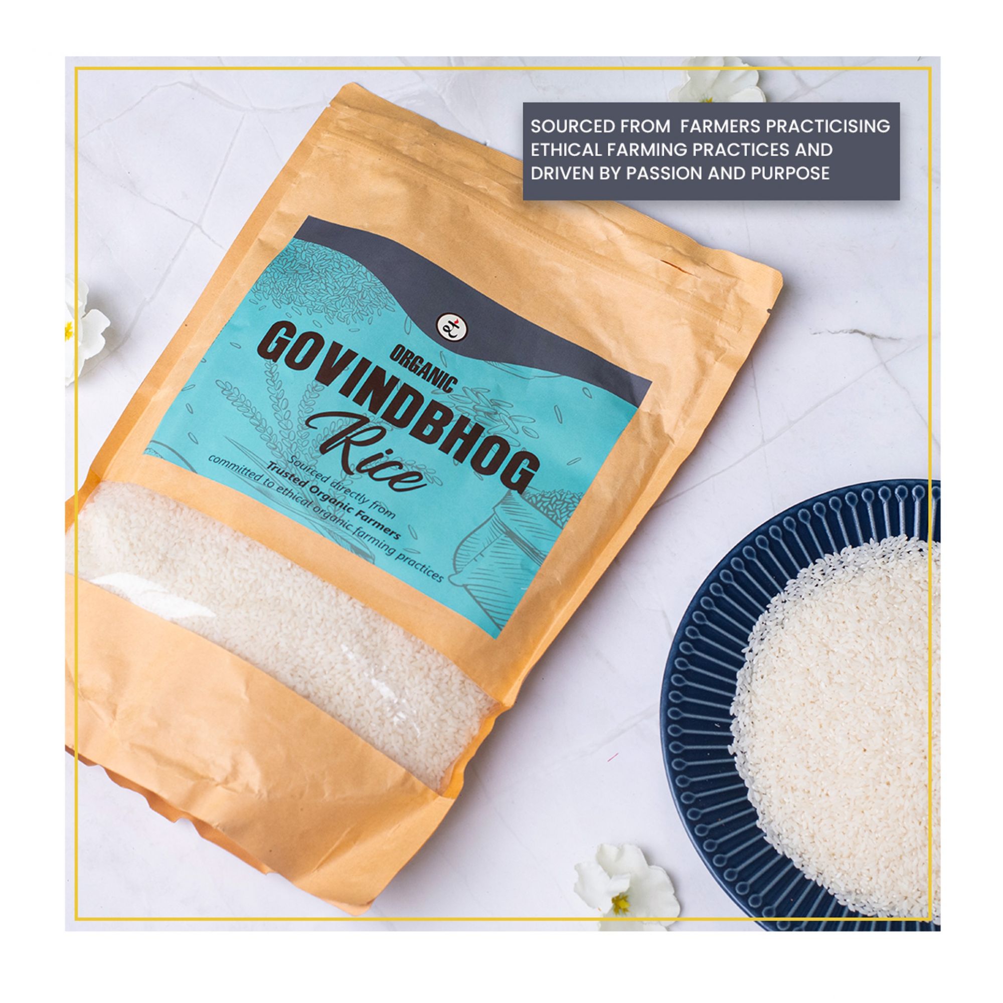 Organic Govindbhog Rice 1.8KG- Pure Aromatic Small-Grain Premium Rice | Natural Fragrance, Easy to Digest & Free from Artificial Additives