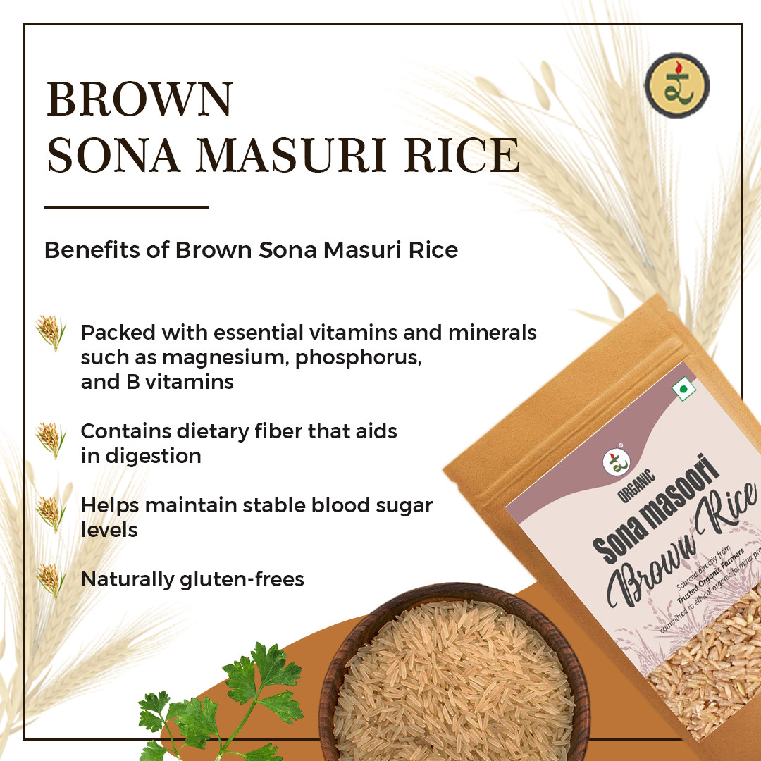 Organic Handpounded Sonamasoori Brown Rice 1.8KG