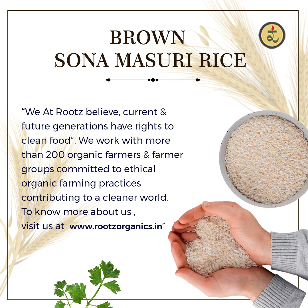 Organic Handpounded Sonamasoori Brown Rice 1.8KG
