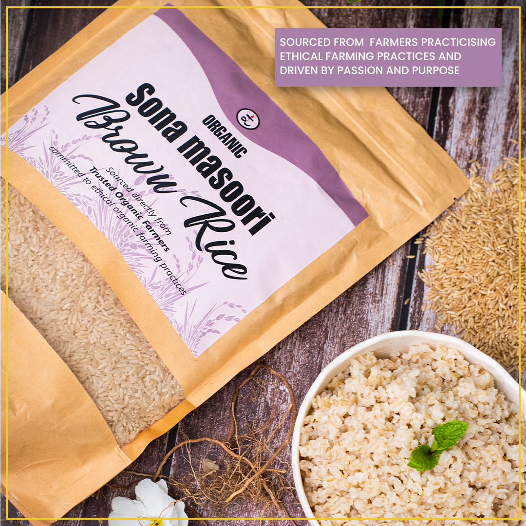 Organic Handpounded Sonamasoori Brown Rice 1.8KG