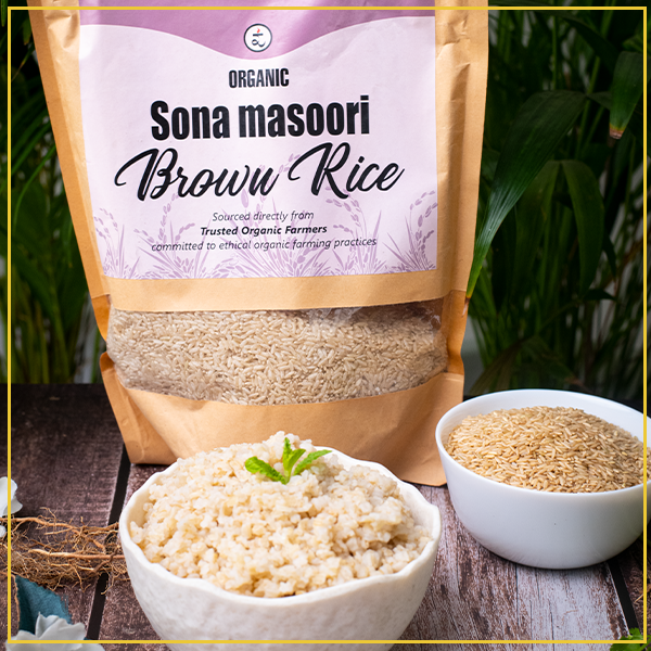 Organic Handpounded Sonamasoori Brown Rice 1.8KG