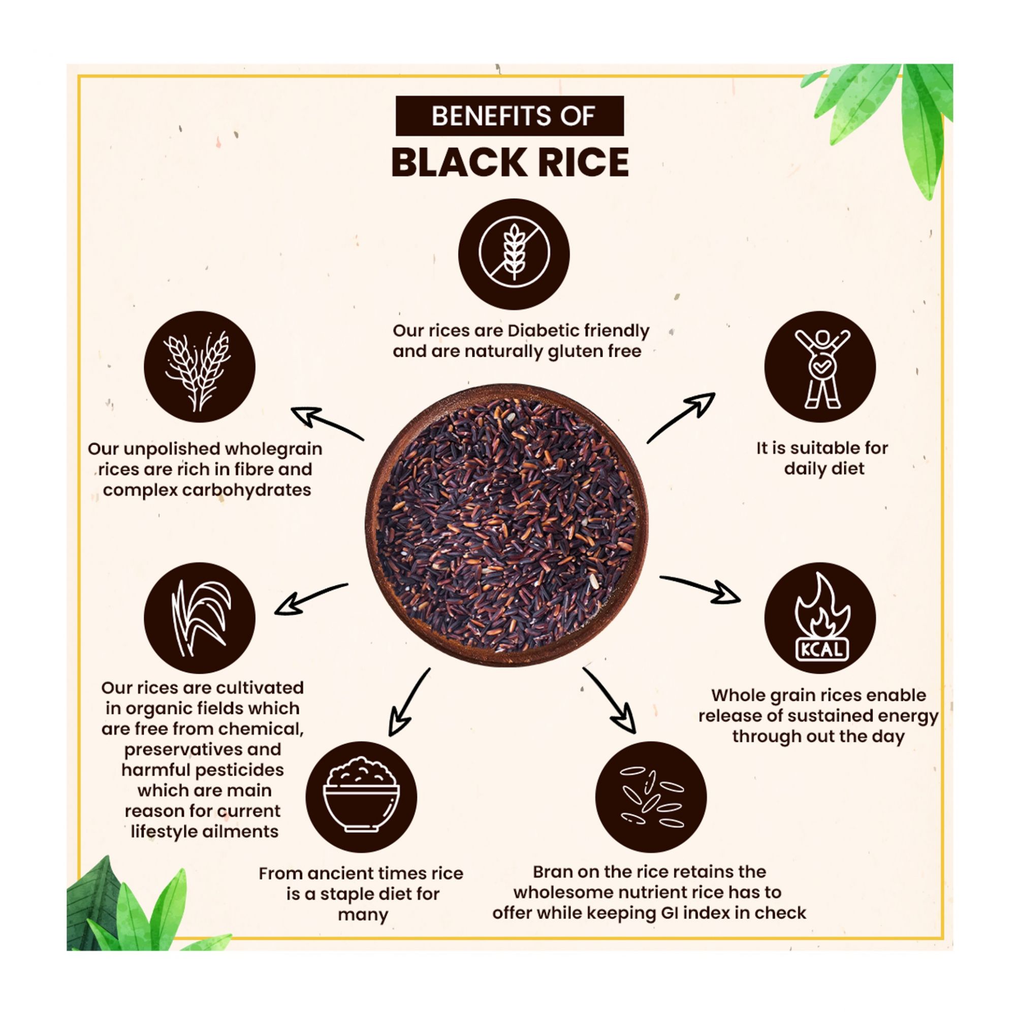 Organic Black Rice 1.8KG - Antioxidant-Rich, High Fibre, Low GI Superfood | Exotic Forbidden Rice for Modern Health