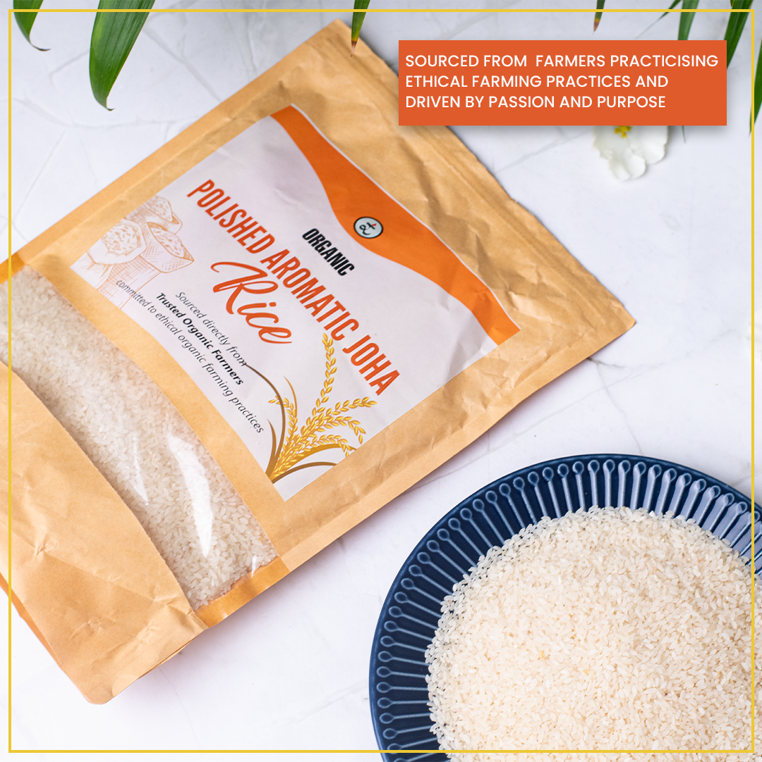 Organic Polished Aromatic Joha Rice 1.8KG - Light, Fragrant Grain for Easy Digestion & Premium Taste | Gentle on Gut, Aromatic & Easy to Cook