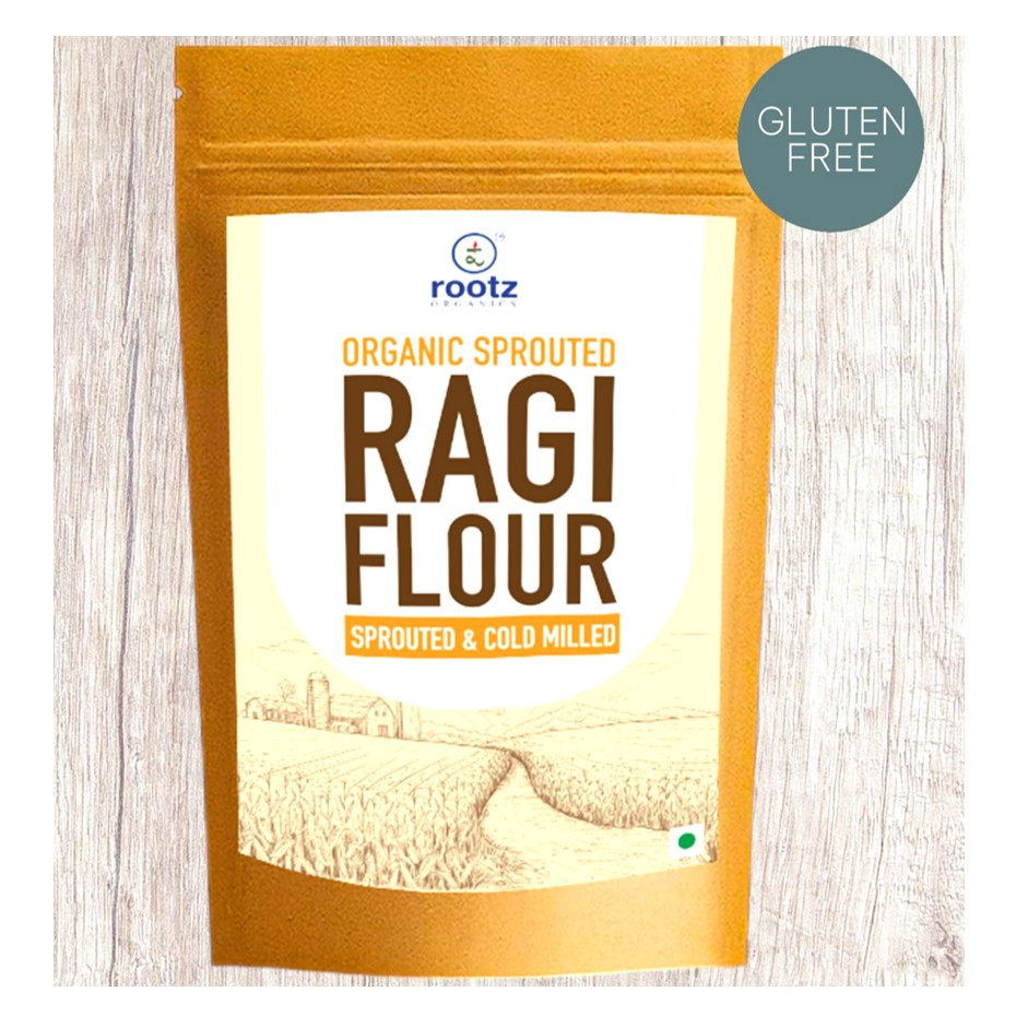 Organic Sprouted Ragi Flour  900g– Calcium-Rich, Cold-Milled Superfood for Strong Bones & Anaemia Support