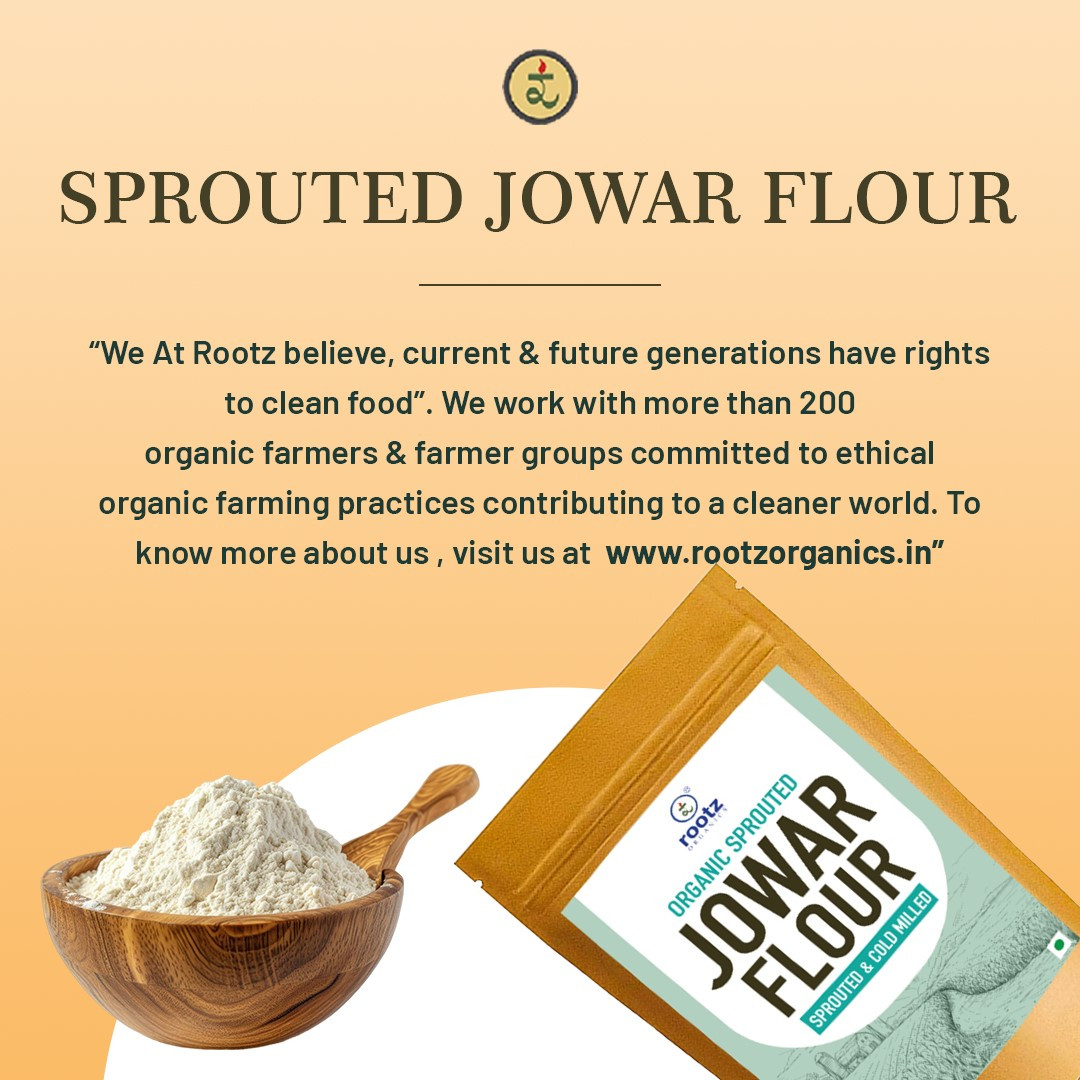 Organic Sprouted Jowar flour 1.8KG– Gluten-Free, Fibre-Rich, Stone-Ground Flour for Gluten Sensitivity & Weight Control