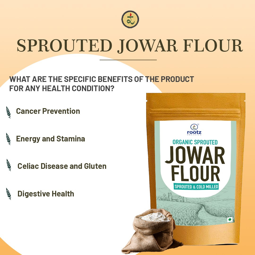 Organic Sprouted Jowar flour 4.5KG - Gluten-Free, Fibre-Rich, Stone-Ground Flour for Gluten Sensitivity & Weight Control