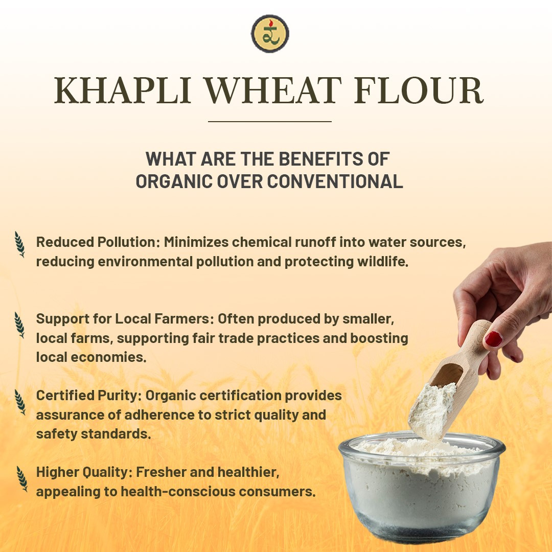 Organic Khapli Atta/ Emmer Wheat flour 4.5KG– Ancient Grain, Low GI, High Fibre Solution for Diabetes, Bloating & Gluten Sensitivity
