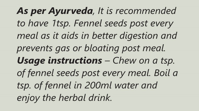 Organic Fennel Seeds 250g