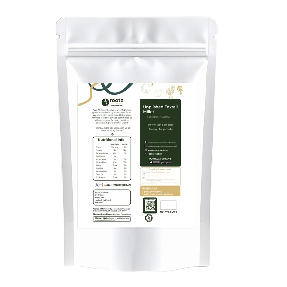 Organic Unpolished Foxtail Millet  500g
