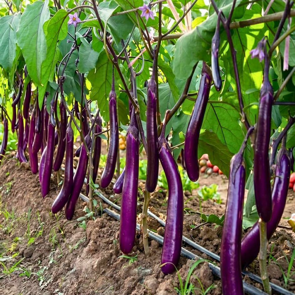 Brinjal Long 500g - Organically Grown | Buy Online in Delhi NCR | Rootz Organics