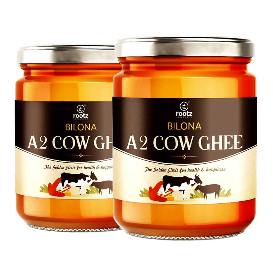 Bilona Desi Cow Ghee (A2) – Pack of 2 x 500ml | Nutrient-Dense Golden Goodness for Immunity, Digestion & Joint Strength | Traditionally Churned, Rich Aroma