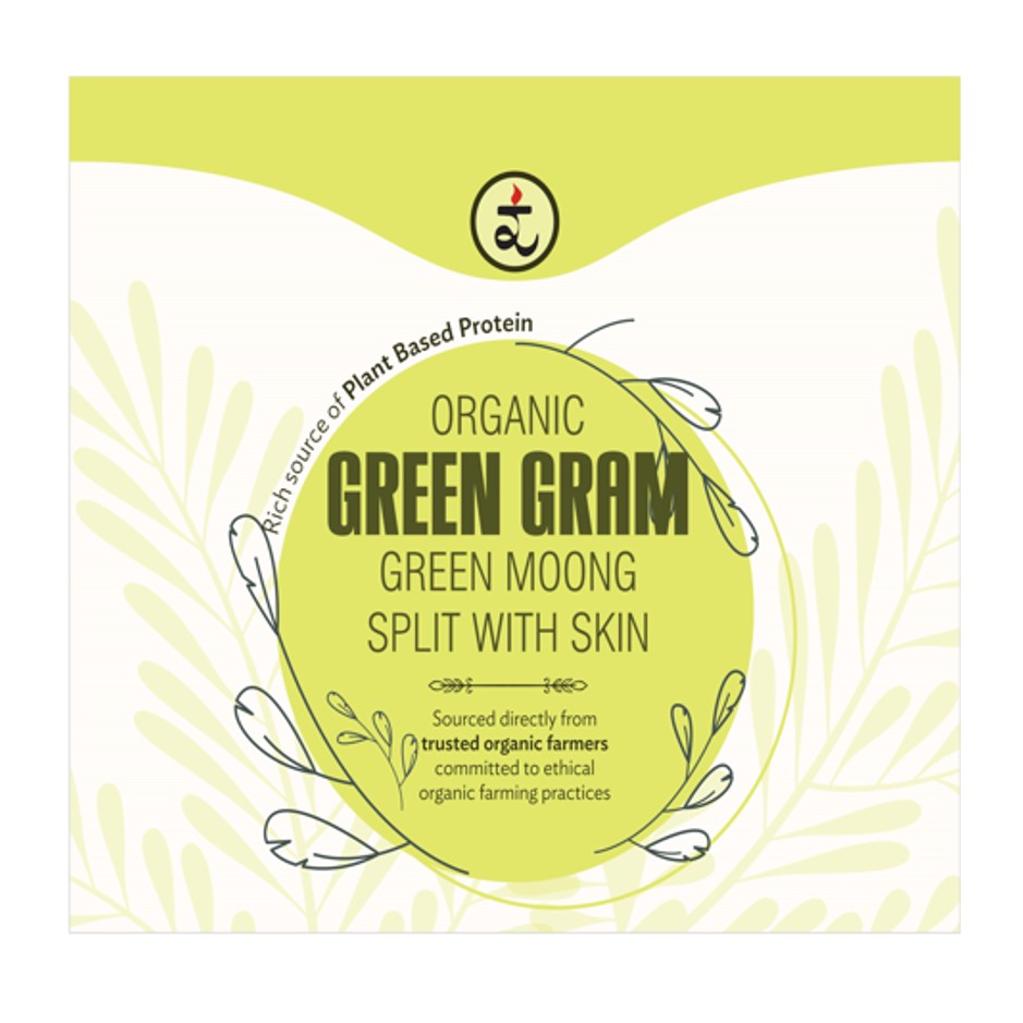 Organic Green Moong split with skin 500g