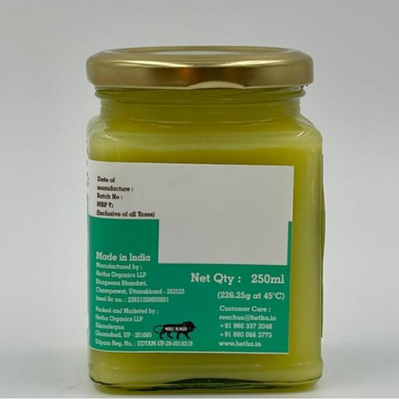 Himalayan Badri Cow A2 cultured Bilona Ghee / A2 Ghee 250ml