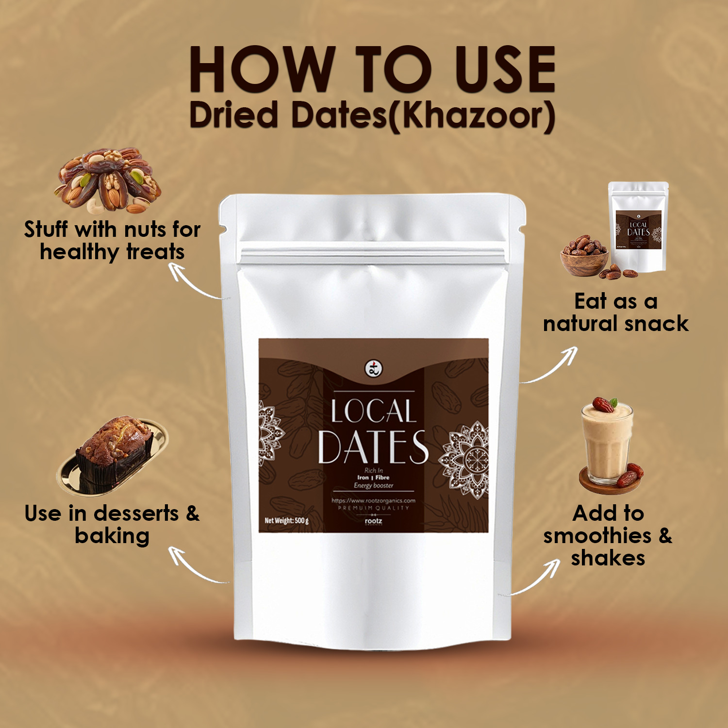 Dried Dates(Khazoor)  500gmHandpicked Natural Dates from Trusted Farms | Fresh & Chemical-Free |Semi-soft