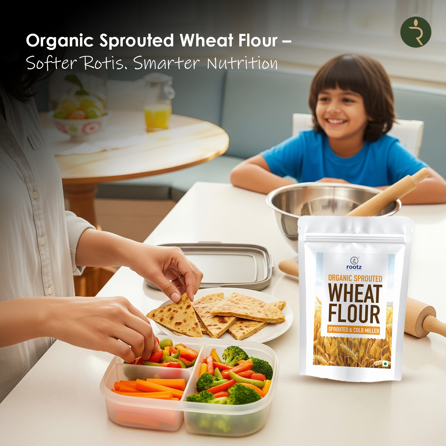 Organic Sprouted Wheat Flour 900G– High Fibre, Stone-Ground Superfood for Constipation & Bloating Relief